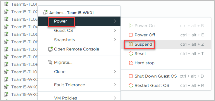 Suspend VM
